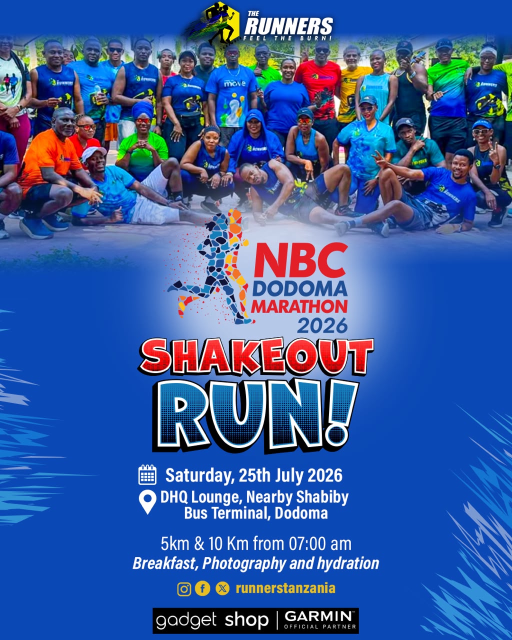 NBC Dodoma Marathon 2026 Shakeout Run — Saturday 25 July 2026, DHQ Lounge, 5km & 10km from 07:00 am