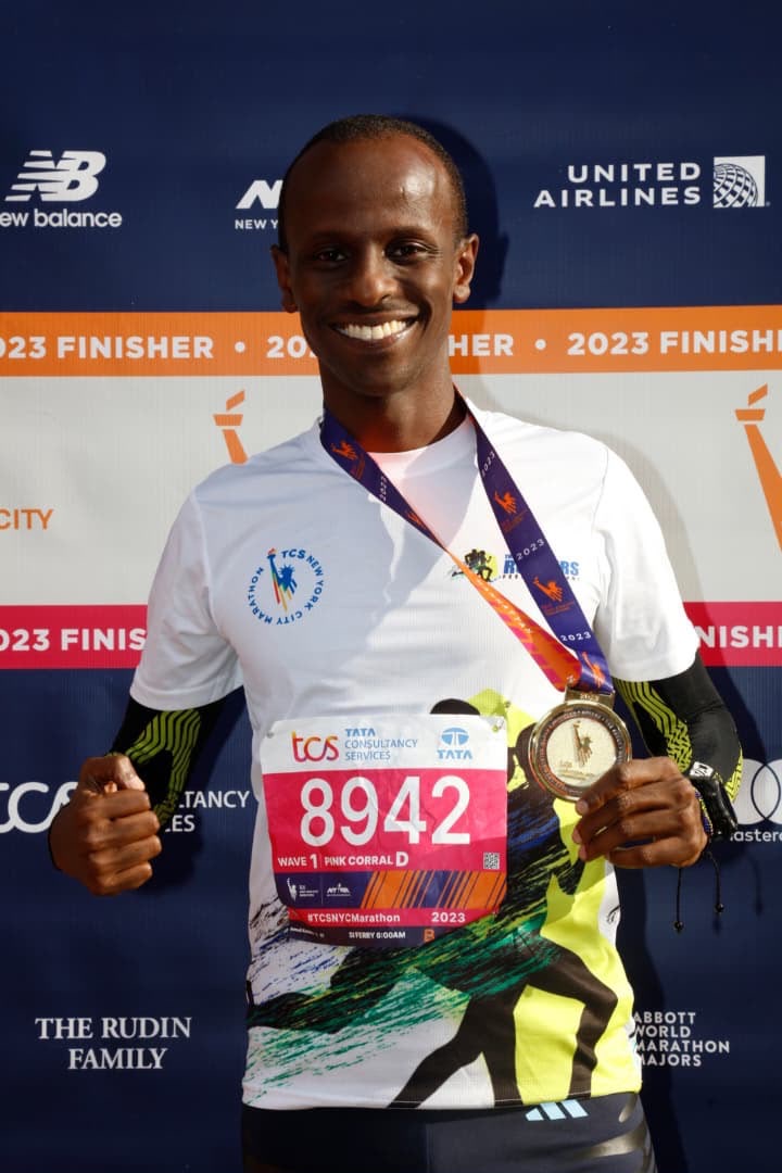 Ismail with his New York City Marathon medal